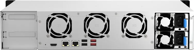 Система хранения данных QNAP SMB 2U QC 2,2GhzCPU/4Gb(upto64Gb)/upto 8HDD, upto 20 with TL-R1200S-RP/SATA(3,5'' 2,5")/ 4xUSB3.2/2xExp.slot/2x2,5Gb/iSCSI/2xPS/no rail/3YW TS-873AeU-RP-4G-EU-RU