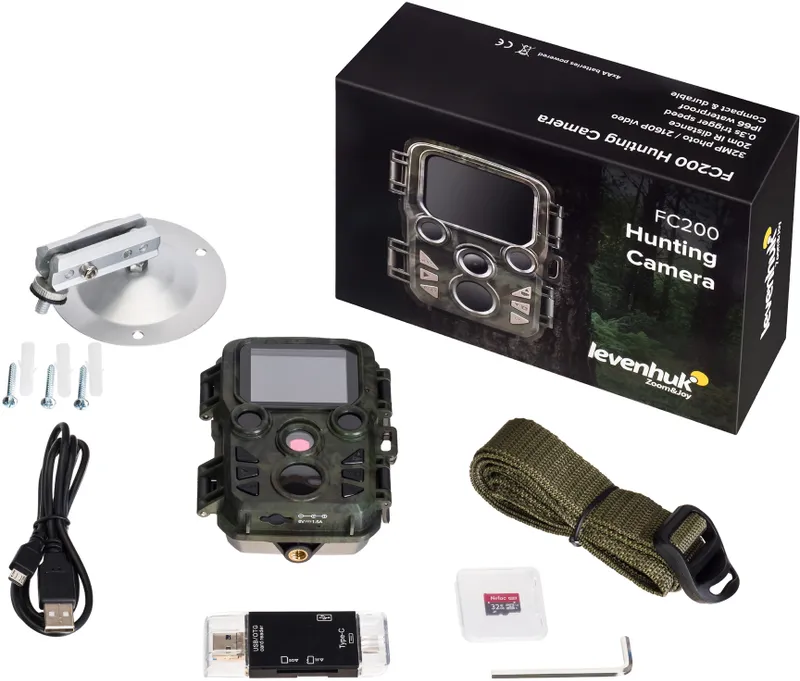 Фотоаппарат Levenhuk FC200 зеленый/камуфляж 8Mpix Zoom1x 2" 4K microSD/DPr/AA