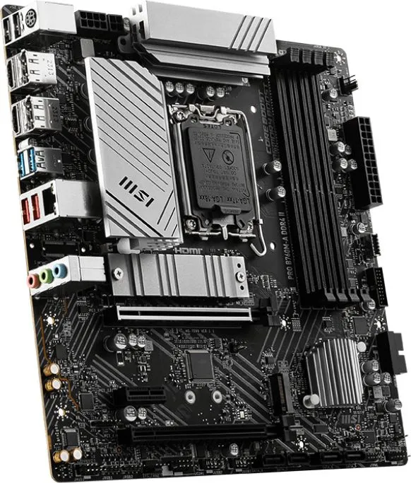 Материнская плата MSI PRO B760M-A DDR4 II Soc-1700 Intel B760 4xDDR4 mATX AC`97 8ch(7.1) 2.5Gg+HDMI+DP