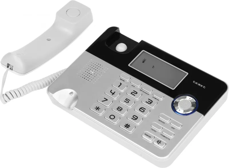 Телефон проводной Texet TX-259 черный/серебристый