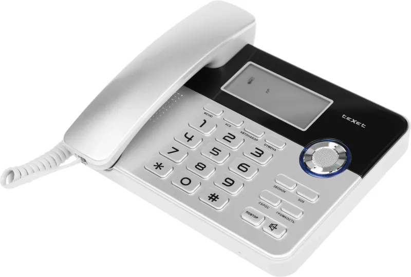 Телефон проводной Texet TX-259 черный/серебристый