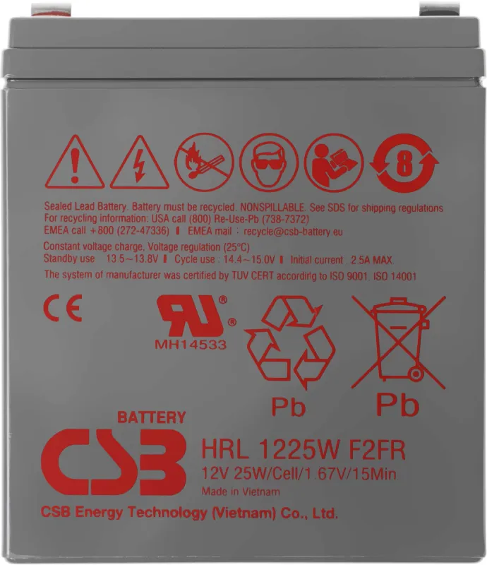 Батарея для ИБП CSB HRL1225W F2 FR 12В 25Ач