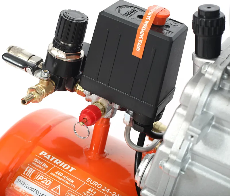 Компрессор поршневой Patriot Optima Euro 24-240K2 масляный 240л/мин 24л 1500Вт оранжевый/черный