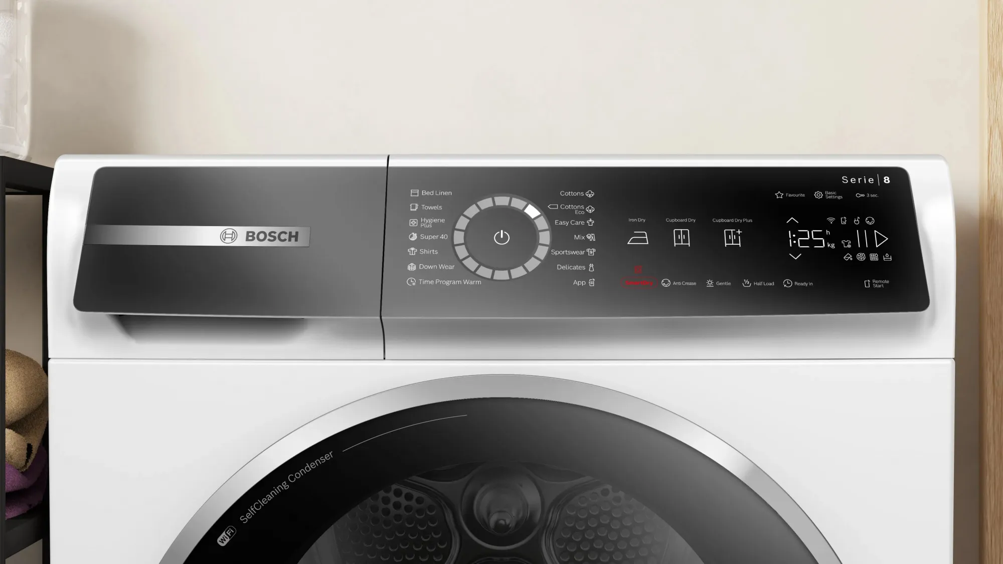 Сушильная машина Bosch Serie 8 WQB245B0ME пан.англ. кл.энер.:A+++ макс.загр.:9кг белый
