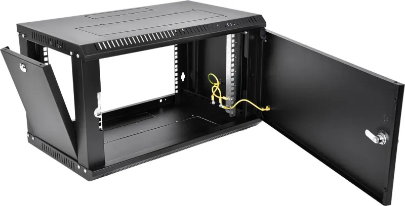 Шкаф ЦМО Шкаф телекоммуникационный настенный разборный ЭКОНОМ 6U (600  350) дверь металл, цвет черный