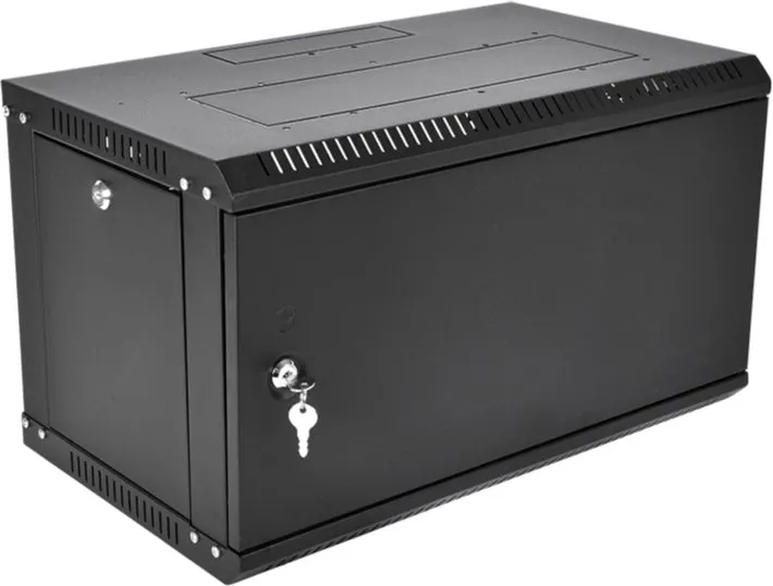 Шкаф ЦМО Шкаф телекоммуникационный настенный разборный ЭКОНОМ 6U (600  350) дверь металл, цвет черный