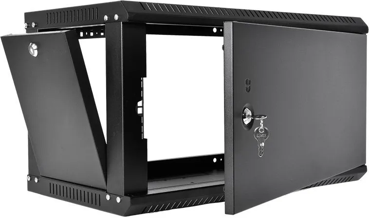 Шкаф ЦМО Шкаф телекоммуникационный настенный разборный ЭКОНОМ 6U (600  520) дверь металл, цвет черный