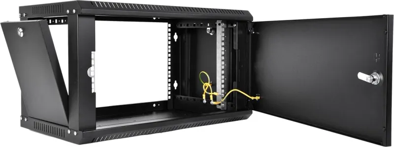 Шкаф ЦМО Шкаф телекоммуникационный настенный разборный ЭКОНОМ 6U (600  520) дверь металл, цвет черный