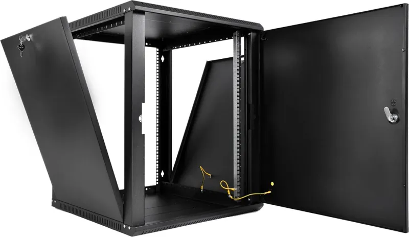 Шкаф ЦМО Шкаф телекоммуникационный настенный разборный ЭКОНОМ 12U (600  520) дверь металл, цвет черный