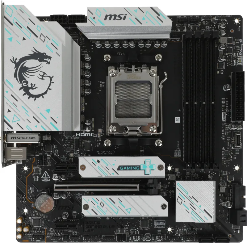 Материнская плата MSI B650M GAMING PLUS WIFI SocketAM5 AMD B650 4xDDR5 mATX AC`97 8ch(7.1) 2.5Gg RAID+VGA+HDMI+DP