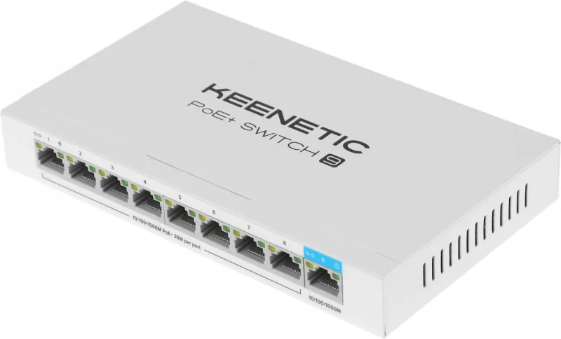 Коммутатор Keenetic KN-4710 (L2) 9x1Гбит/с 8PoE+ 120W Коммутатор неуправляемый