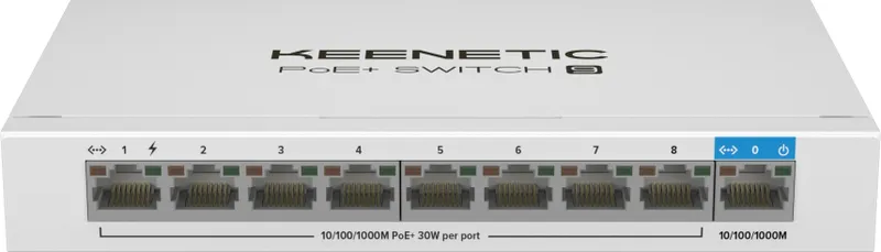 Коммутатор Keenetic KN-4710 (L2) 9x1Гбит/с 8PoE+ 120W Коммутатор неуправляемый
