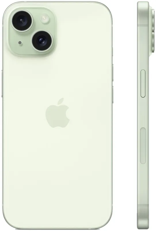 Смартфон Apple A3090 iPhone 15 256Gb зеленый моноблок 3G 4G 1Sim 6.1" 1179x2556 iOS 16 48Mpix 802.11 a/b/g/n/ac/ax NFC GPS Protect