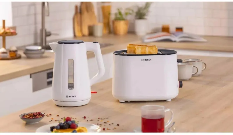 Чайник электрический Bosch TWK1M121 1.7л. 2400Вт белый корпус: пластик