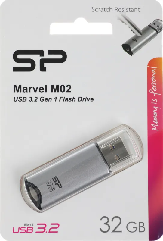 Флеш Диск Silicon Power 32GB Marvel M02 SP032GBUF3M02V1S USB3.0 серебристый