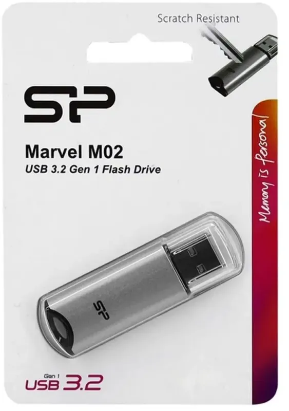 Флеш Диск Silicon Power 32GB Marvel M02 SP032GBUF3M02V1S USB3.0 серебристый