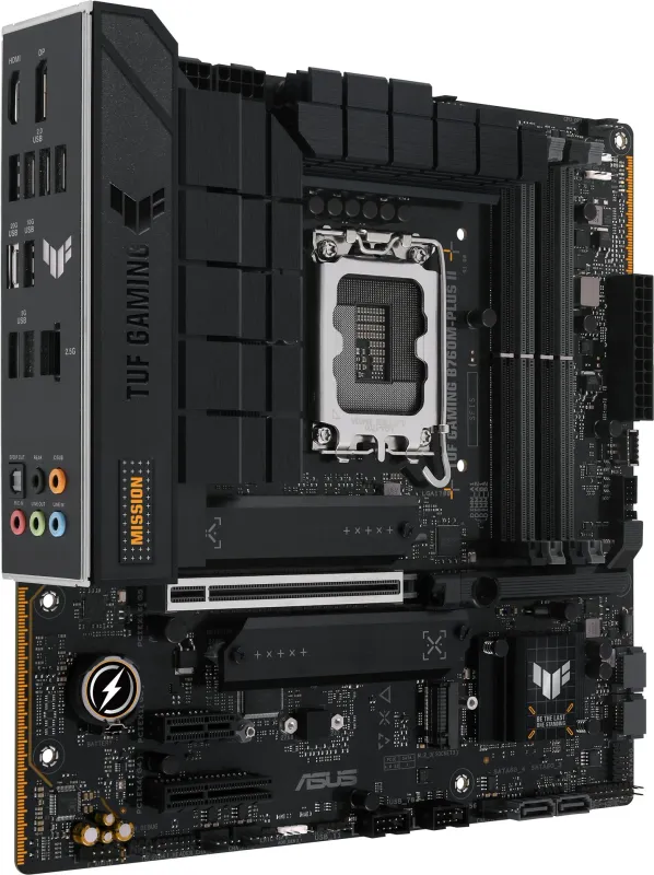 Материнская плата ASUS TUF TUF GAMING B760M-PLUS II, LGA1700, B760, 4*DDR5, HDMI+DP, 4xSATA3 + RAID, M2, Audio, Gb LAN, USB 3.2, USB 2.0, mATX; 90MB1HD0-M0EAY0