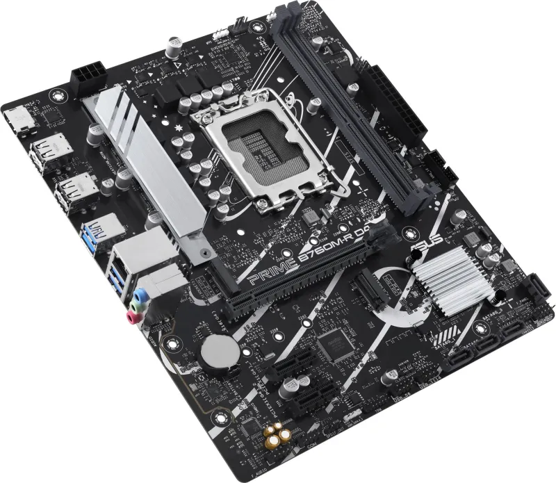 Материнская плата ASUS PRIME B760M-R D4, LGA1700, B760, 2*DDR4, HDMI, 4xSATA3 + RAID, M2, Audio, Gb LAN, USB 3.2, USB 2.0, mATX; 90MB1HA0-M0EAY0