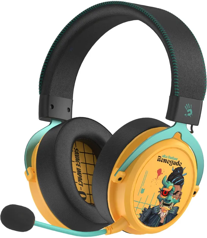 Наушники с микрофоном A4Tech Bloody MR595 Renegade черный/рисунок мониторные BT/Radio оголовье (MR595)