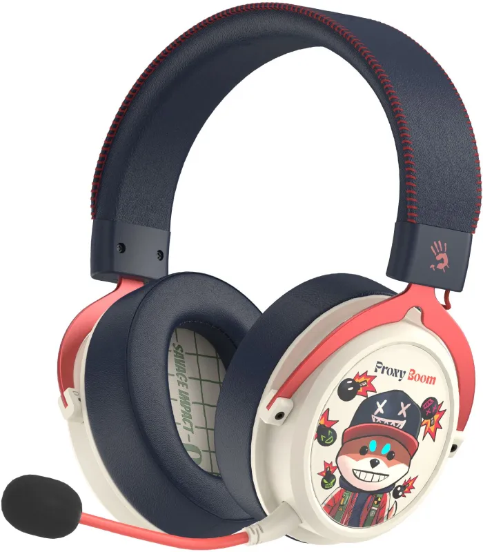 Наушники с микрофоном A4Tech Bloody MR595 Renegade черный/рисунок мониторные BT/Radio оголовье (MR595)