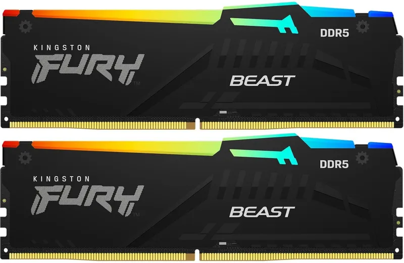 Память DDR5 2x32GB 6000MHz Kingston KF560C36BBEAK2-64 Fury Beast Black RGB RTL Gaming PC5-48000 CL36 DIMM 288-pin 1.35В kit single rank с радиатором Ret