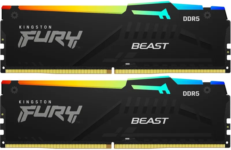 Память DDR5 2x32GB 6000MHz Kingston KF560C36BBEAK2-64 Fury Beast Black RGB RTL Gaming PC5-48000 CL36 DIMM 288-pin 1.35В kit single rank с радиатором Ret