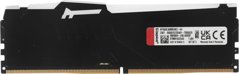 Память DDR5 2x32GB 6000MHz Kingston KF560C36BBEAK2-64 Fury Beast Black RGB RTL Gaming PC5-48000 CL36 DIMM 288-pin 1.35В kit single rank с радиатором Ret