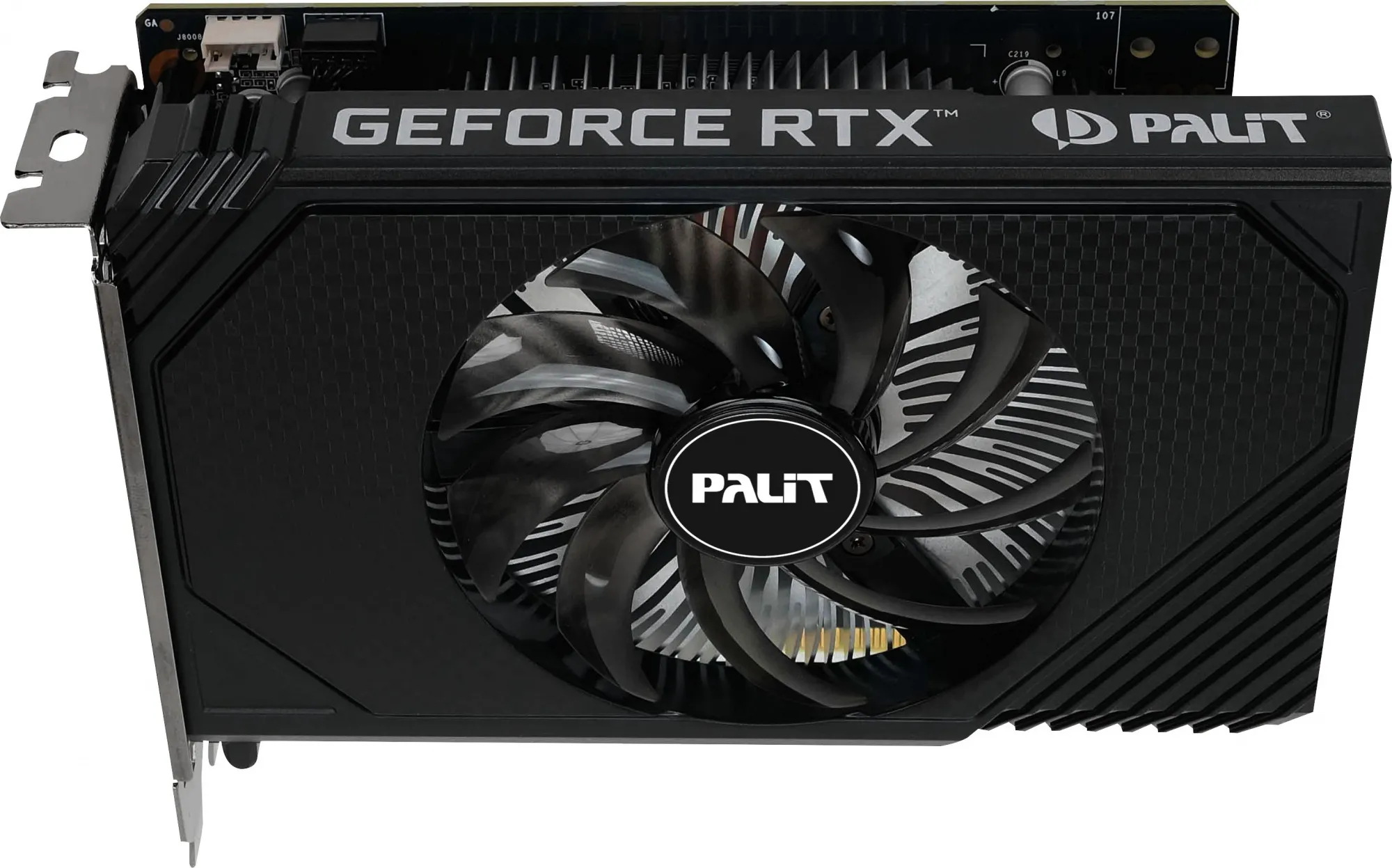 Видеокарта Palit PCI-E 4.0 PA-RTX3050 STORMX NVIDIA GeForce RTX 3050 8Gb 128bit GDDR6 1552/14000 DVIx1 HDMIx1 DPx1 HDCP Ret