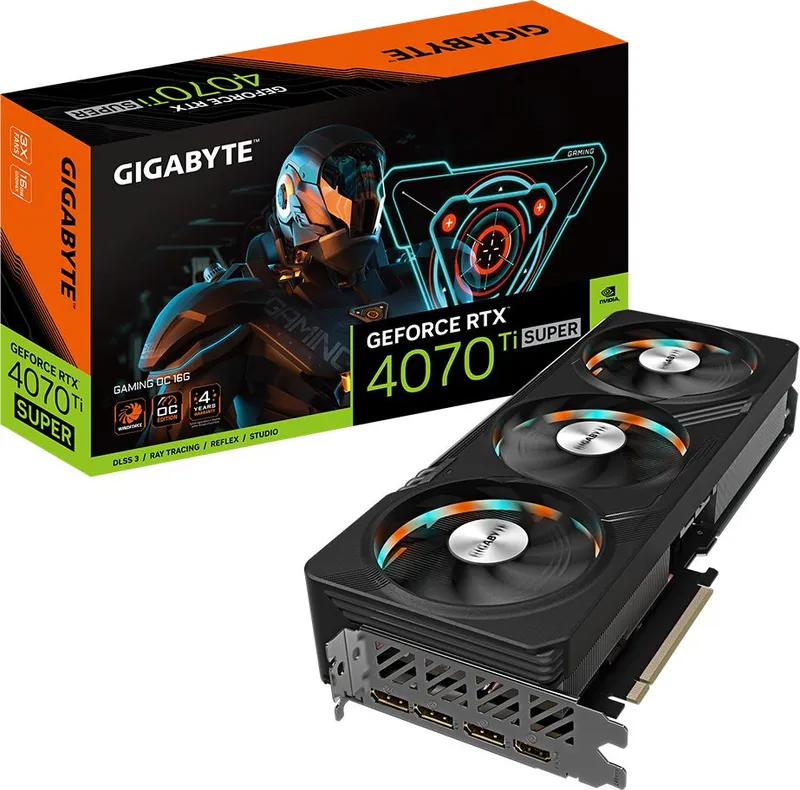 Видеокарта GIGABYTE RTX4070Ti Super GAMING OC 16GB//RTX4070 Super, HDMI, DP*3, 16G,D6X