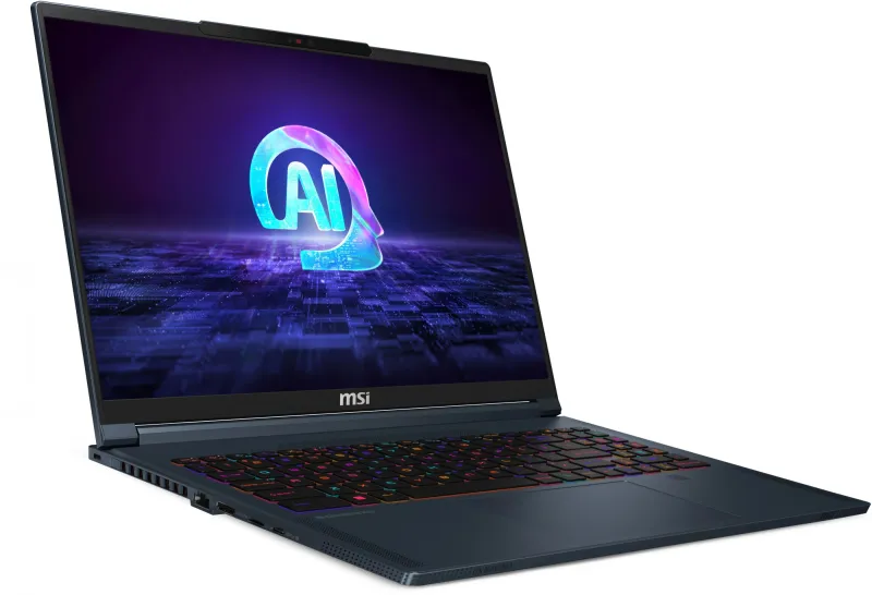 Ноутбук MSI Stealth 16 AI Studio A1VHG-061RU Core Ultra 9 185H 32Gb SSD2Tb NVIDIA GeForce RTX4080 12Gb 16" IPS UHD+ (3840x2400) Windows 11 Home dk.blue WiFi BT Cam (9S7-15F312-061)