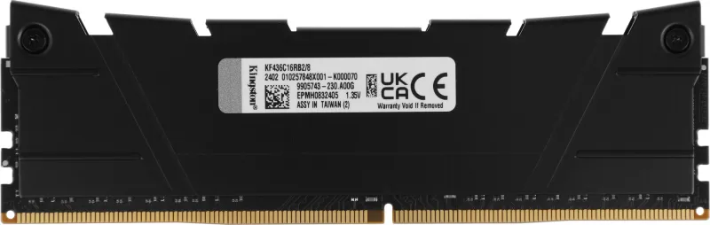 Память DDR4 8GB 3600MHz Kingston KF436C16RB2/8 Fury Renegade Black RTL Gaming PC4-28800 CL16 DIMM 288-pin 1.35В dual rank с радиатором Ret