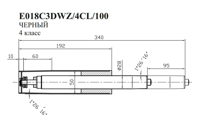Газлифт Бюрократ E018 E018C3DWZ/4CL/100 черный