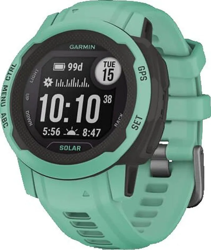Смарт-часы Garmin Instinct 2S Solar Tactical 20мм 1.3" AMOLED корп.черный/мятный рем.мятный (010-02564-02)
