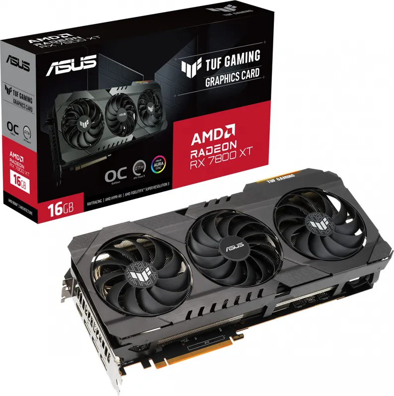 Видеокарта Asus PCI-E 4.0 TUF-RX7800XT-O16G-OG-GAMING AMD Radeon RX 7800XT 16Gb 256bit GDDR6 2213/19500 HDMIx1 DPx3 HDCP Ret
