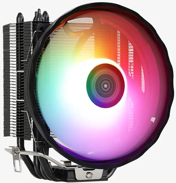 Устройство охлаждения(кулер) Aerocool Rave 4 ARGB Soc-AM5/AM4/1151/1200/1700 черный/белый 4-pin 18-27dB Al+Cu 130W 570gr Ret