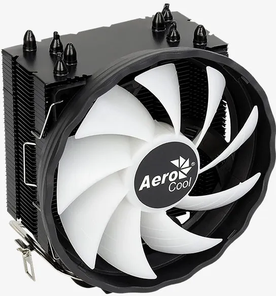 Устройство охлаждения(кулер) Aerocool Rave 4 ARGB Soc-AM5/AM4/1151/1200/1700 черный/белый 4-pin 18-27dB Al+Cu 130W 570gr Ret