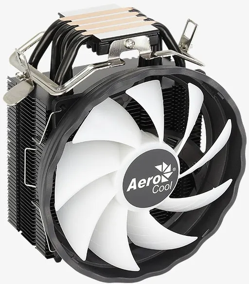 Устройство охлаждения(кулер) Aerocool Rave 4 ARGB Soc-AM5/AM4/1151/1200/1700 черный/белый 4-pin 18-27dB Al+Cu 130W 570gr Ret