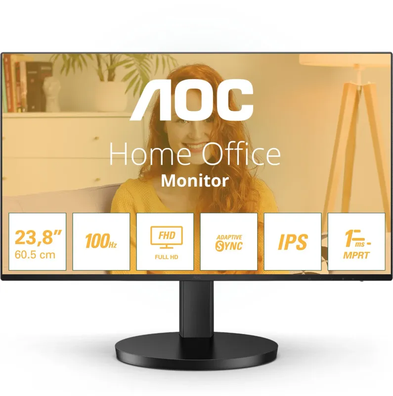 Монитор AOC 23.8" Basic-Line 24B3HA2 черный IPS LED 16:9 HDMI M/M матовая 250cd 178гр/178гр 1920x1080 120Hz VGA FHD 2.97кг