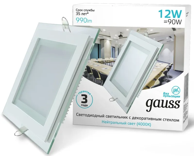 Светильник Gauss 948111212 12Вт 4000K цв.св.:белый нейтральный белый