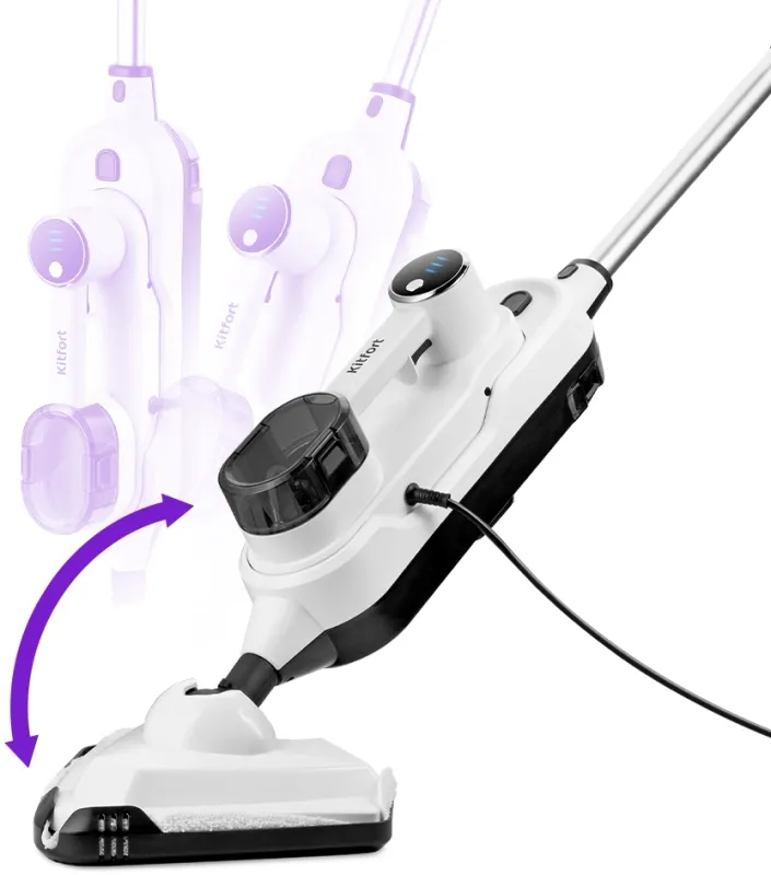 Швабра паровая Kitfort КТ-1072 1300Вт белый/черный