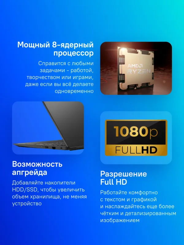 Ноутбук Lenovo V15 G4 ABP Ryzen 7 7730U 16Gb SSD512Gb AMD Radeon Graphics 15.6" TN FHD (1920x1080) без ОС grey WiFi BT Cam (83CR000VIN)