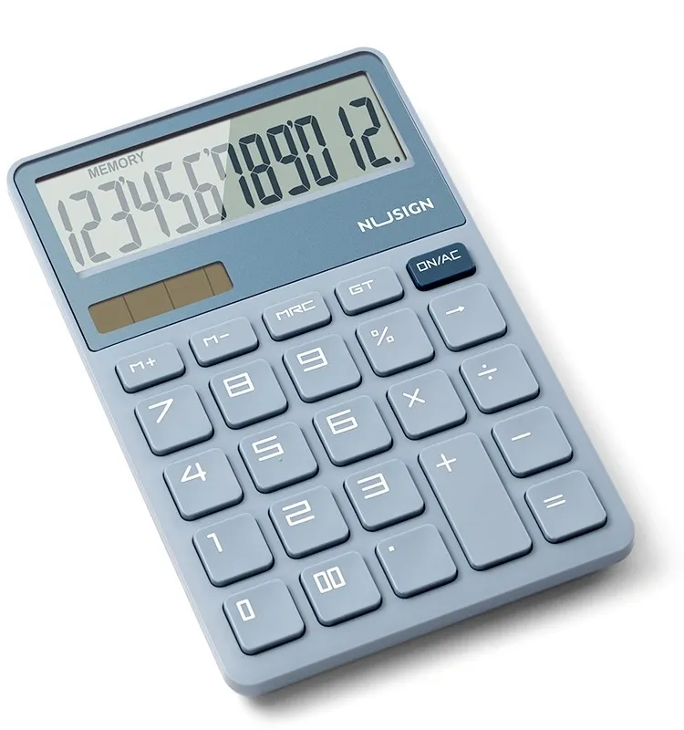 Калькулятор настольный Deli Nusign NS042 синий 12-разр.