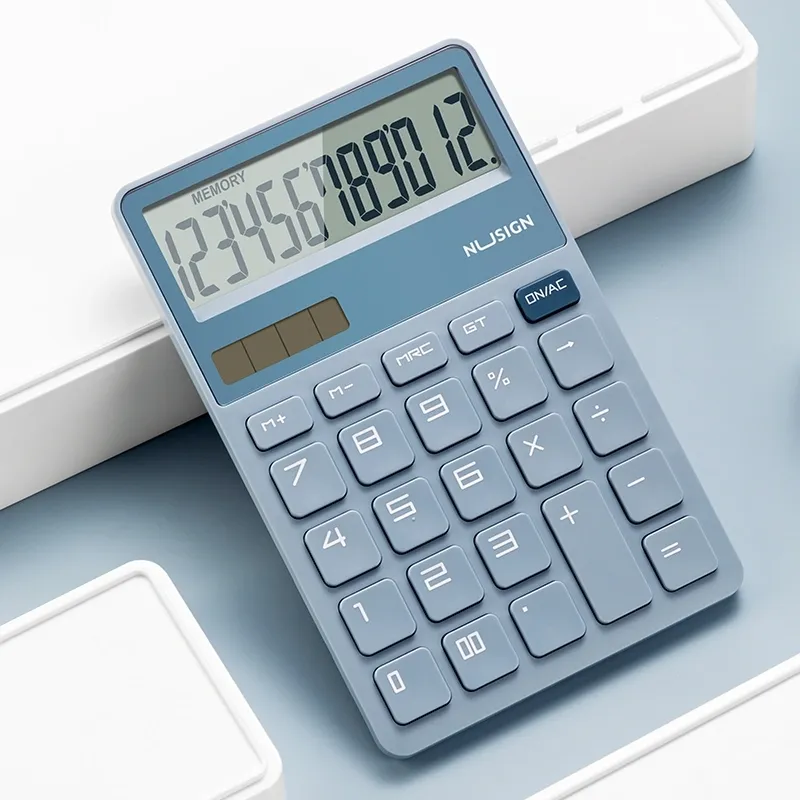 Калькулятор настольный Deli Nusign NS042 синий 12-разр.