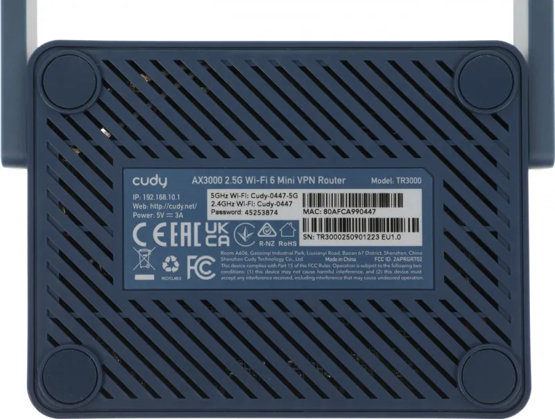 Маршрутизатор Cudy TR3000 AX3000 10/100/1000/2500BASE-T синий