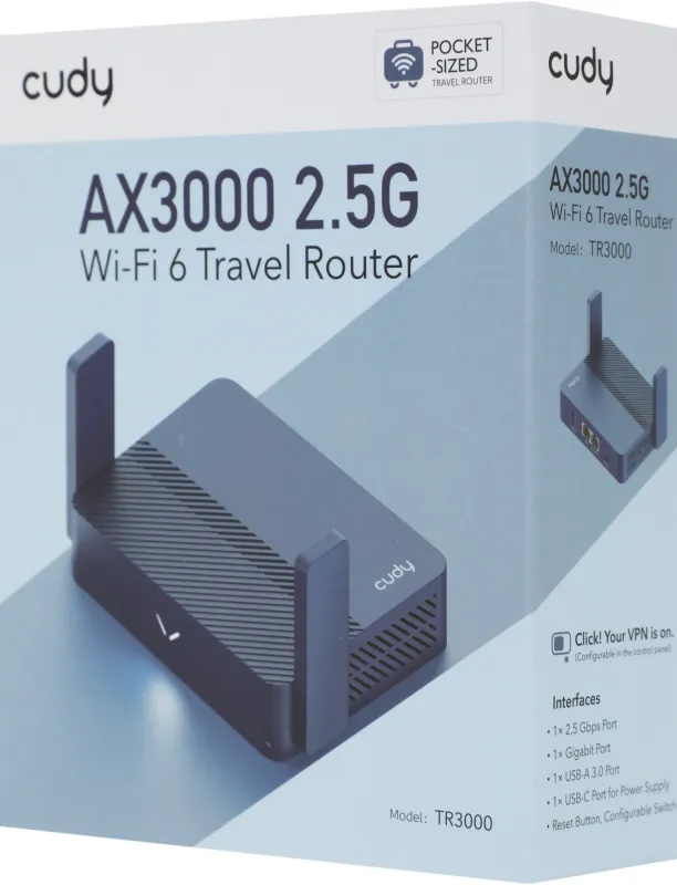 Маршрутизатор Cudy TR3000 AX3000 10/100/1000/2500BASE-T синий