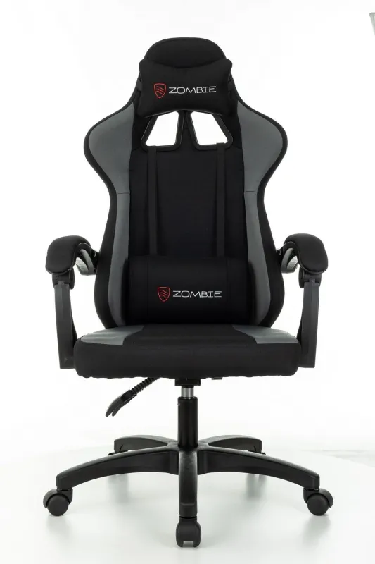 Кресло игровое Zombie Rudger черный/серый крестов. пластик