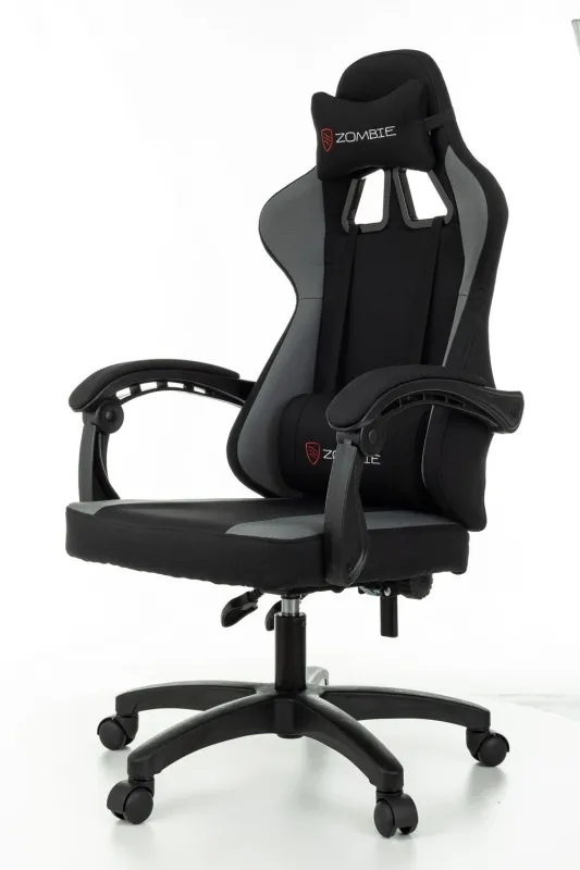 Кресло игровое Zombie Rudger черный/серый крестов. пластик