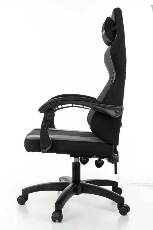 Кресло игровое Zombie Rudger черный/серый крестов. пластик