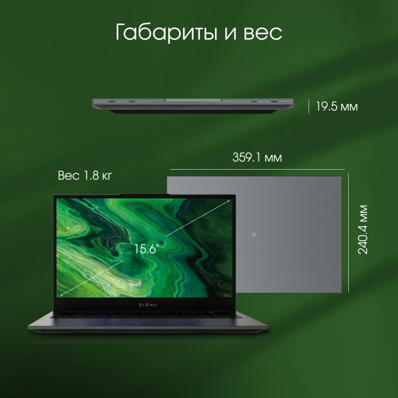 Ноутбук Digma Pro Fortis M Ryzen 5 7430U 8Gb SSD256Gb Intel UHD Graphics 15.6" IPS FHD (1920x1080) Windows 11 Professional grey WiFi BT Cam (DN15R5-8CXW04)