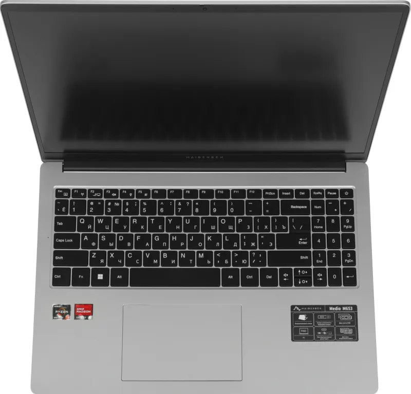 Ноутбук Maibenben M653 Ryzen 3 5400U 8Gb SSD512Gb AMD Radeon Graphics 16" IPS FHD+ (1920x1200) Linux grey WiFi BT Cam 4000mAh (M6531SB0LSRE0)